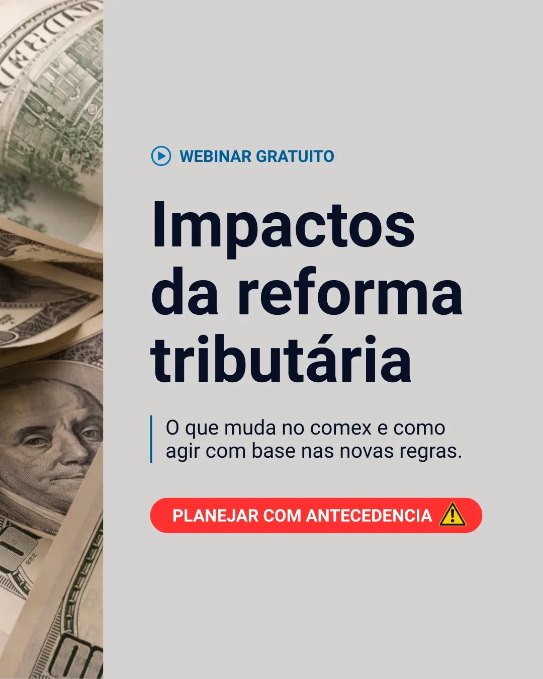 Banner reforma tributária em foco